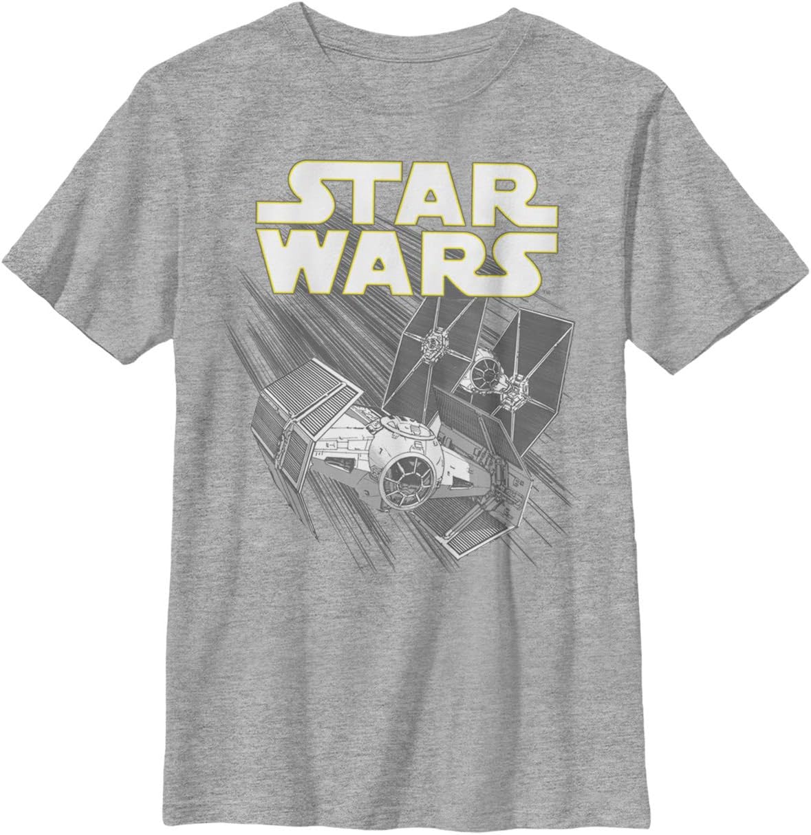 Star Wars boys Zoom Space Logo Ship Graphic Tee T Shirt, Ath Htr, Large US T-Shirt | High Search Volume | Top Rated Comfort