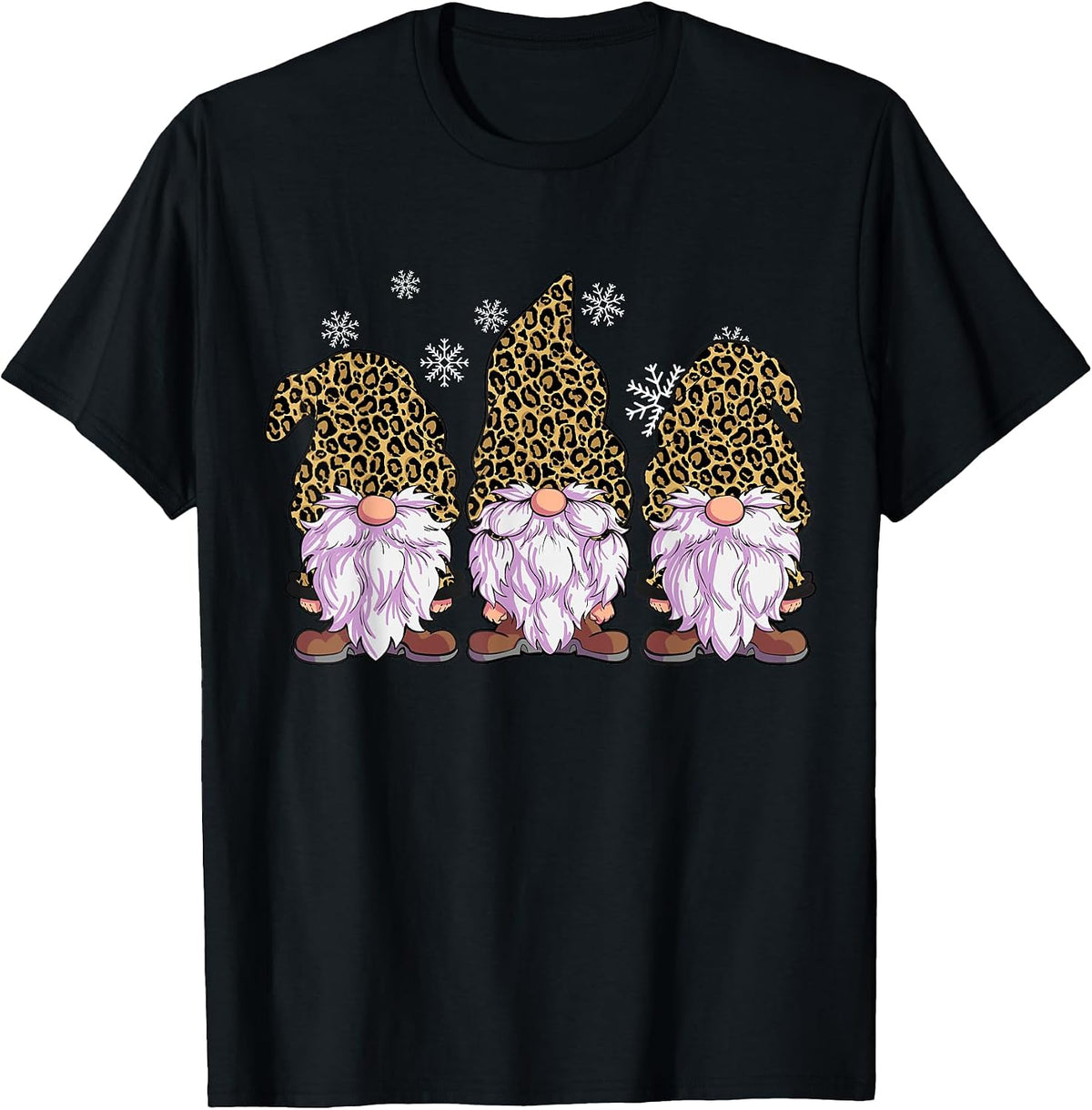 Three Gnomes Shirt Men Women Leopard Print Christmas Cheetah T Shirt Premium Print Best Seller Look