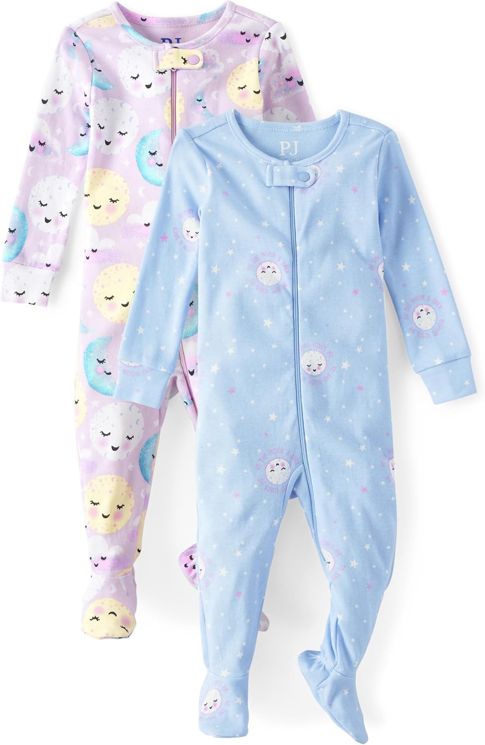 The Children's Place Baby Girls' and Toddler Snug Fit 100 Cotton Zip-Front One Piece Footed Pajamas 2-Pack Apparel | Premium Quality | Daily...