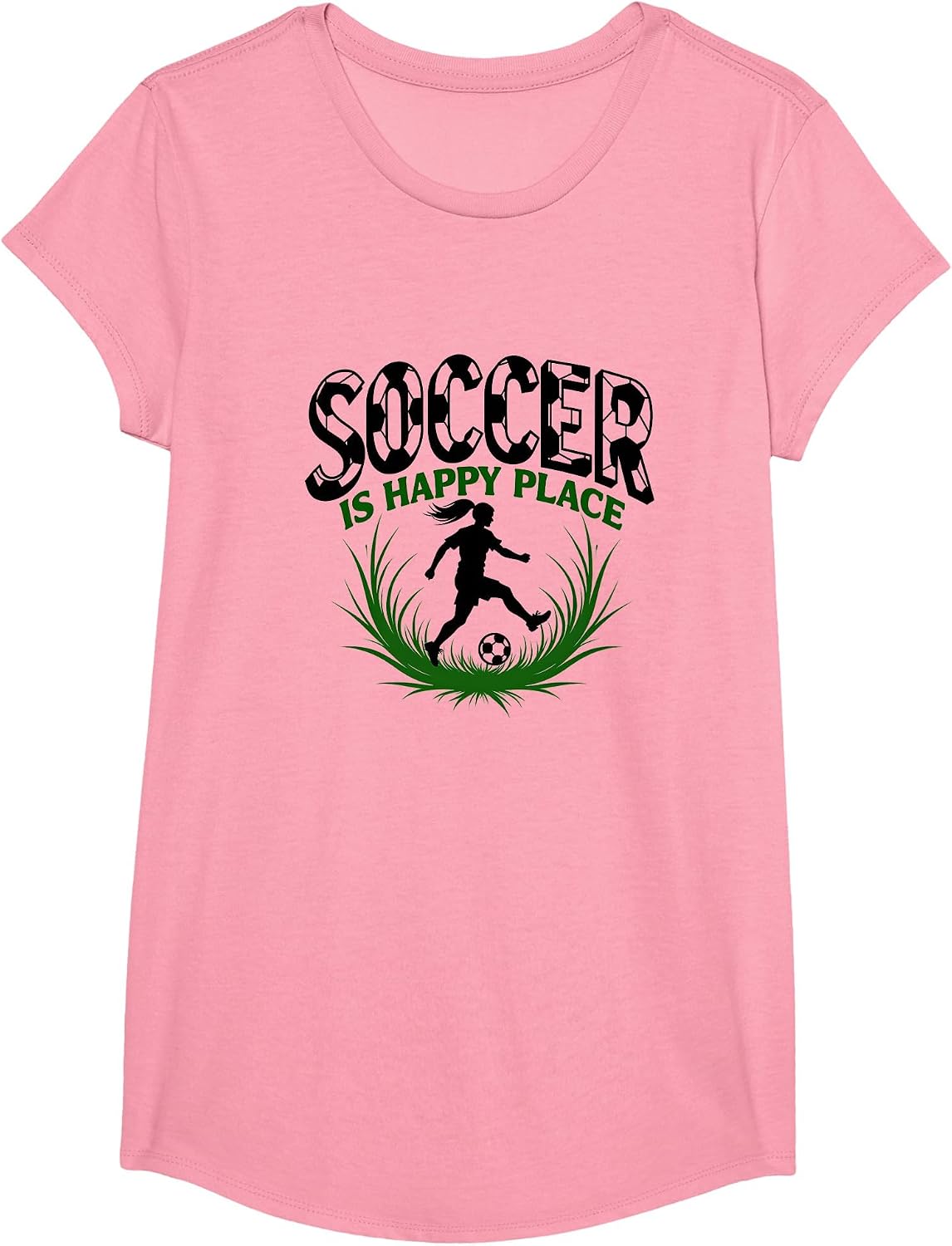 Soccer for Women Happy Place Inspirational Sports Quote Apparel | Trending 2025 | Perfect Gift Choice