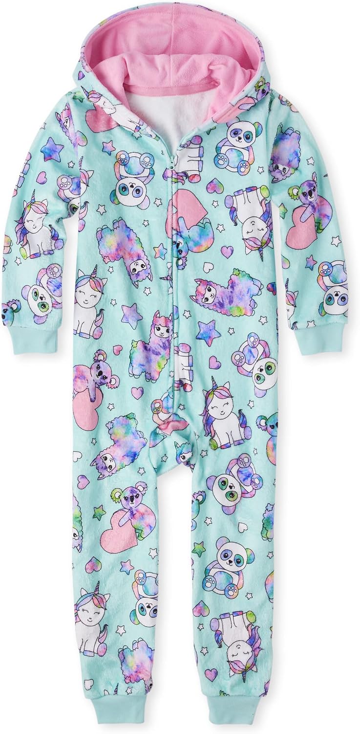 The Children's Place Baby Girls' Long Sleeve Fleece Zip Up Onesie Pajama T-Shirt | Bestseller Style | Daily Wear Essential