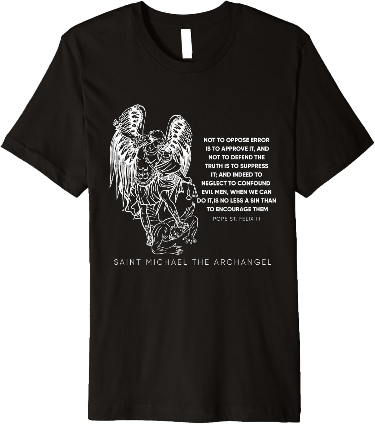 Religious Saint Michael Warrior Defender Illustration Premium Apparel | Premium Quality