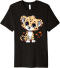 Cute Cheetah With Hearts I Kids Cheetah Premium Apparel Streetwear Style Everyday Wear