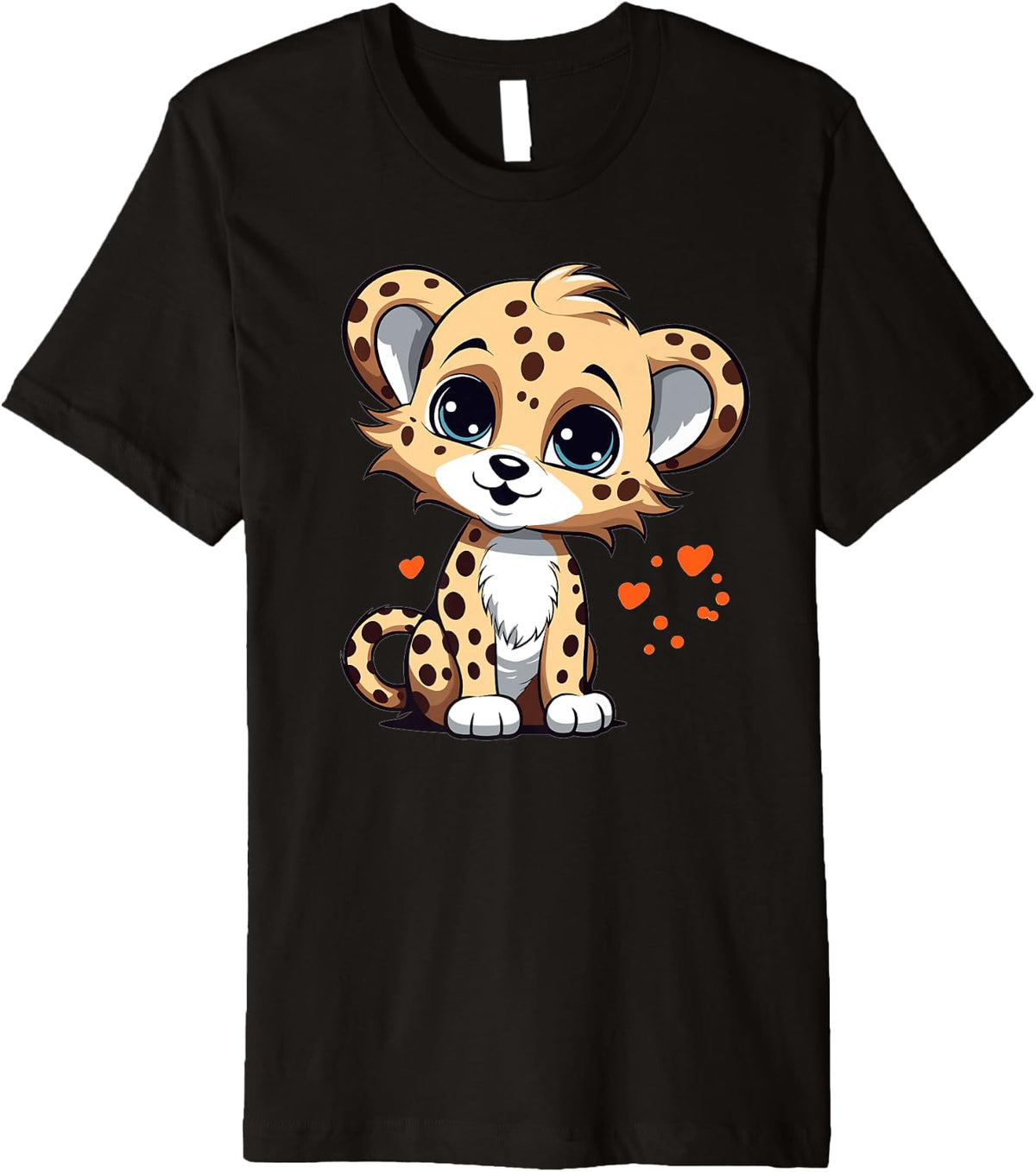 Cute Cheetah With Hearts I Kids Cheetah Premium Apparel Streetwear Style Everyday Wear