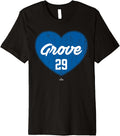 Distressed Heart Michael Grove Los Angeles Baseball MLBPA Premium Apparel | Trending 2025