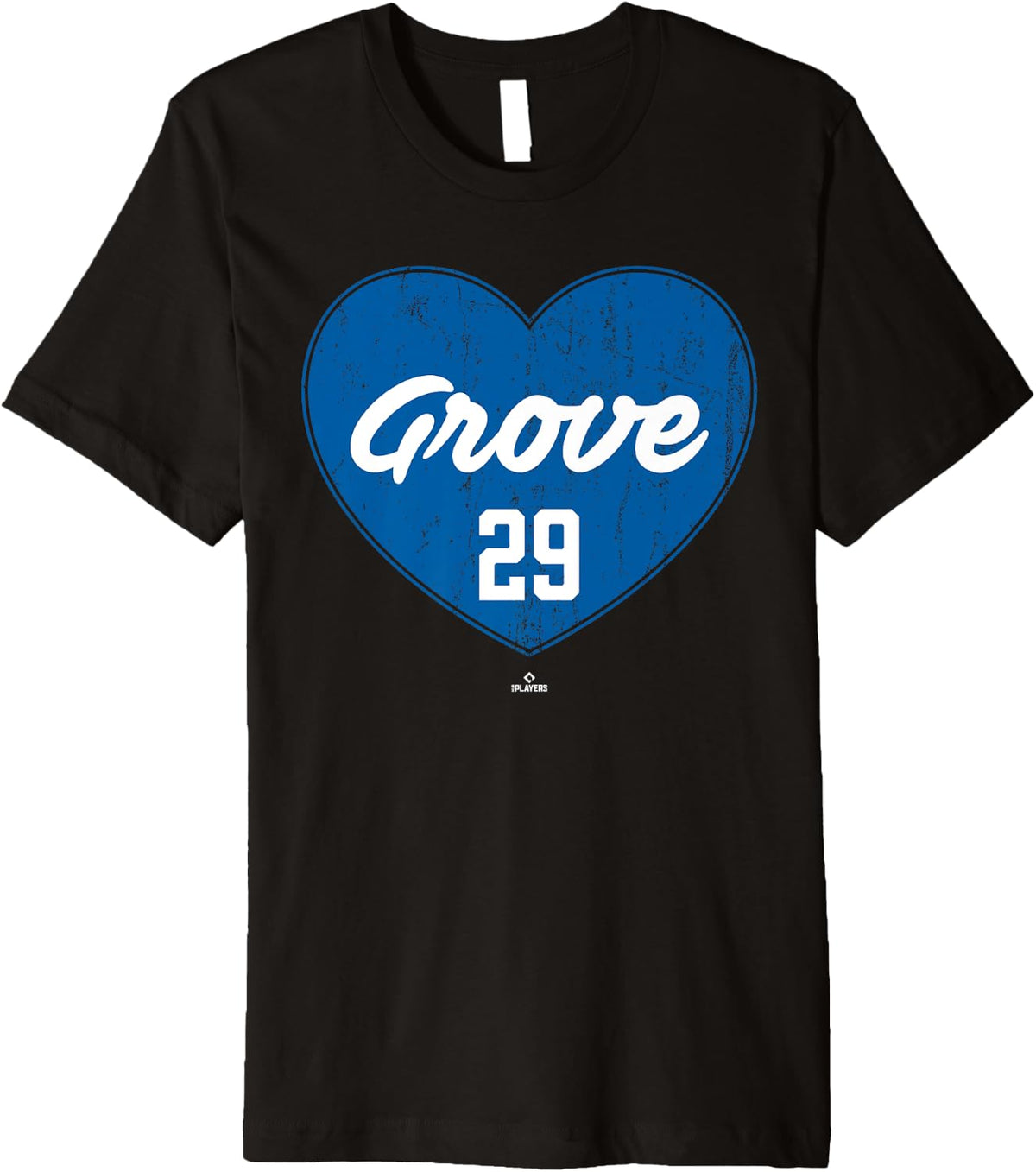 Distressed Heart Michael Grove Los Angeles Baseball MLBPA Premium Apparel | Trending 2025