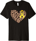 Childhood cancer yellow ribbon Cheetah Leopard Heart Print Premium Apparel Premium Print Best Seller Look