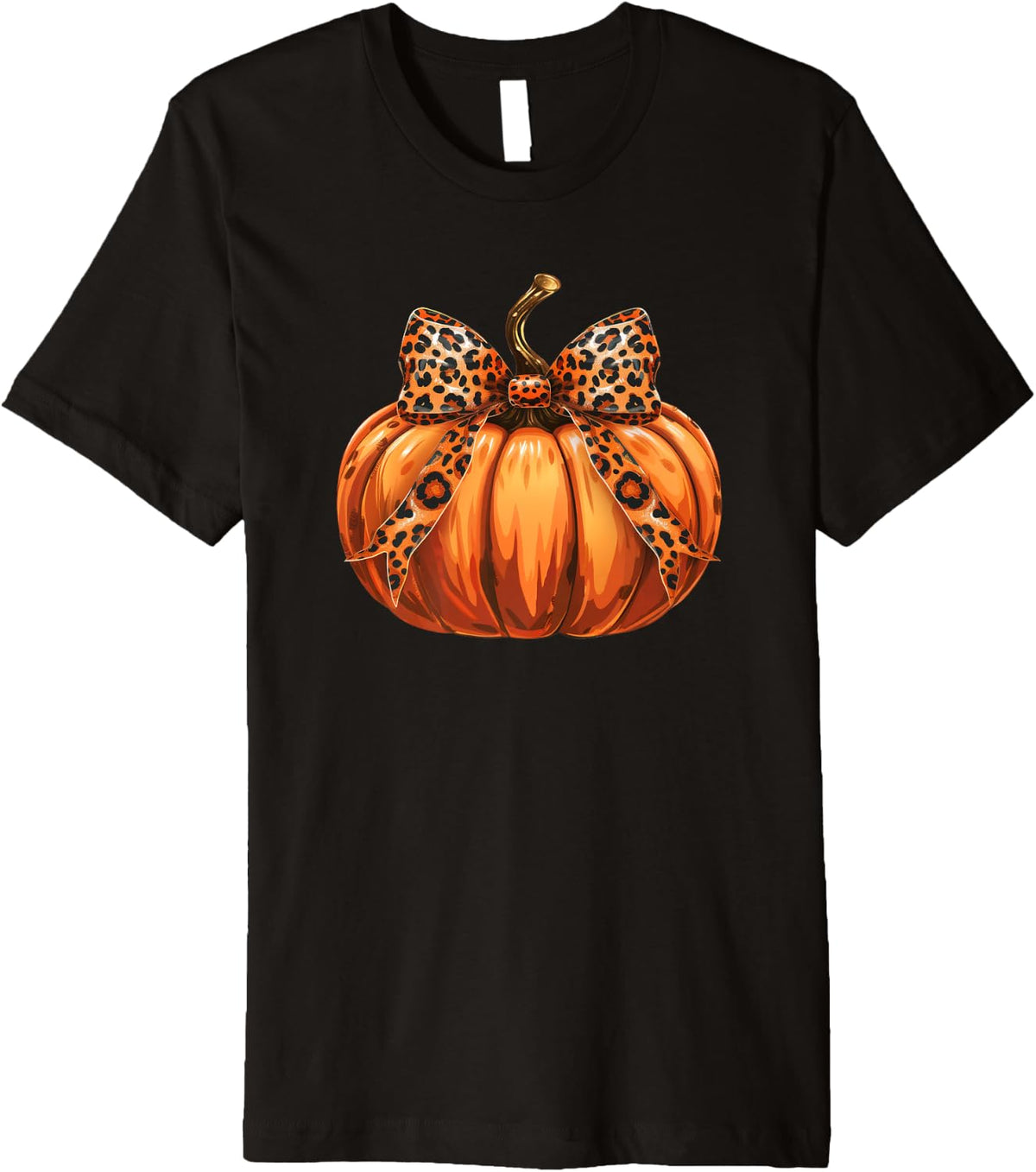 Halloween Coquette Pumpkin with Cheetah Spots Print Bow Cute Premium Apparel Comfort Fit Gift Ready