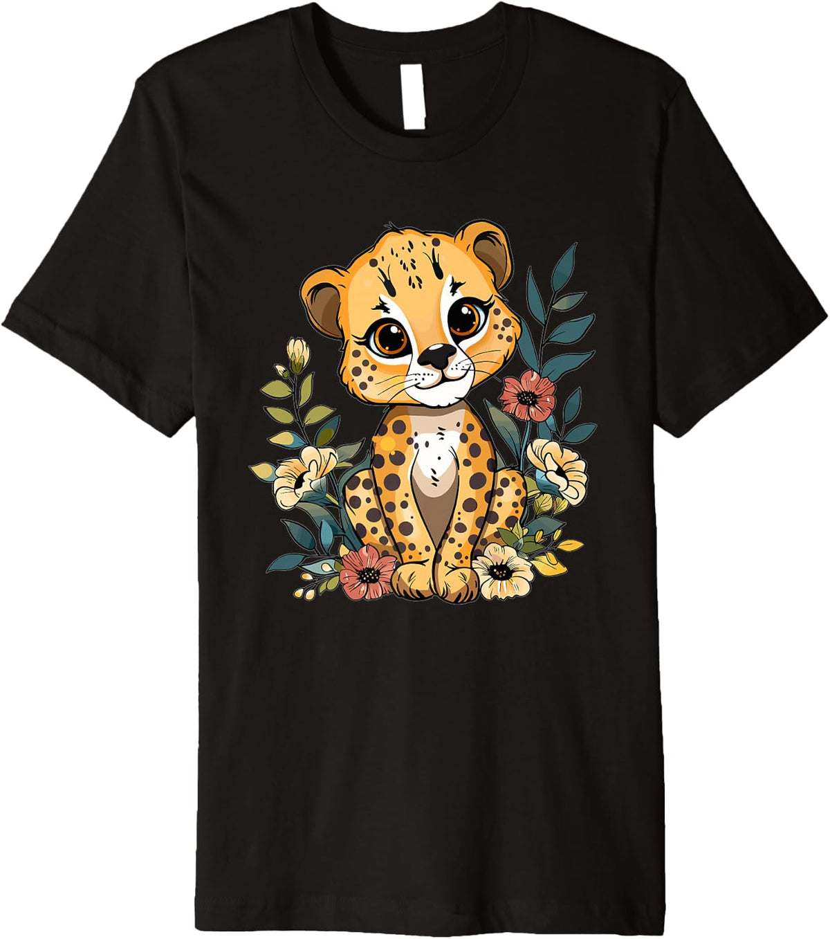 Cute Cheetah With Flowers I Cheetah Premium Apparel Trending US Fan Favorite