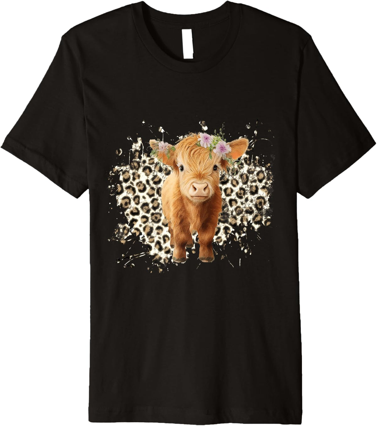Highland Cow Leopard Cheetah Print Scotland Trendy Flowers Premium Apparel Streetwear Style Hot Right Now