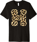 Letter H Cheetah Leopard Initial Print Name Zebra Matching Premium Apparel Trending US Fan Favorite