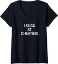 I Suck At Cheating Family Game Night No Cheat Table Games V Neck Apparel High Search Demand Gift Ready