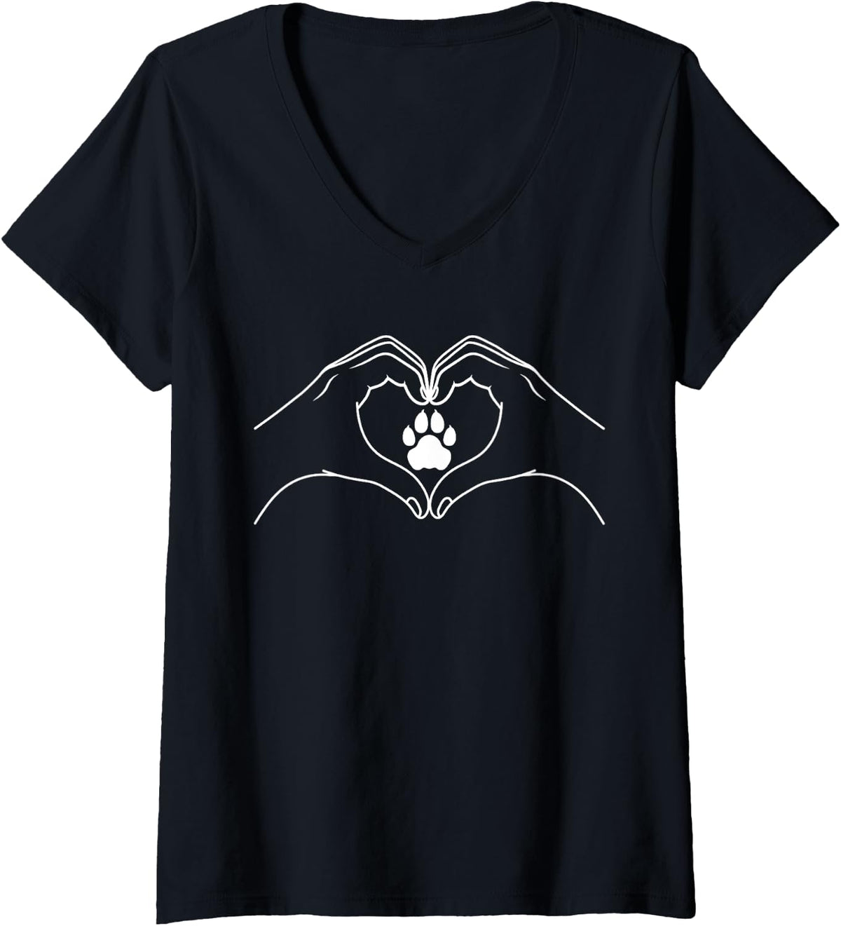 Womens Lion Paw Print Cheetah Footprint Tiger Leopard Hands Heart V Neck Apparel Streetwear Style Fan Favorite