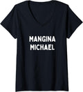 Womens Fun Graphic-Mangina Michael V-Neck Apparel | Everyday Casual Wear