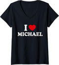 Womens I Love MICHAEL V-Neck Apparel | Viral Streetwear Style