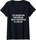 Womens You Can t Run From A Cheetah Fastest Cat Cheetah V Neck Apparel Viral TikTok Find Fan Favorite