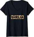 Funny Shelia Leopard Print Personalized Name Shelia V Neck Apparel Premium Print Everyday Wear