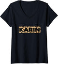 Funny Karin Leopard Print Personalized Name Karin V Neck Apparel Streetwear Style Fan Favorite