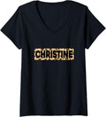 Funny Christine Leopard Print Personalized Name Christine V Neck Apparel High Search Demand Everyday Wear