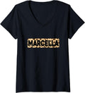 Funny Marcella Leopard Print Personalized Name Marcella V Neck Apparel Streetwear Style US Top Pick