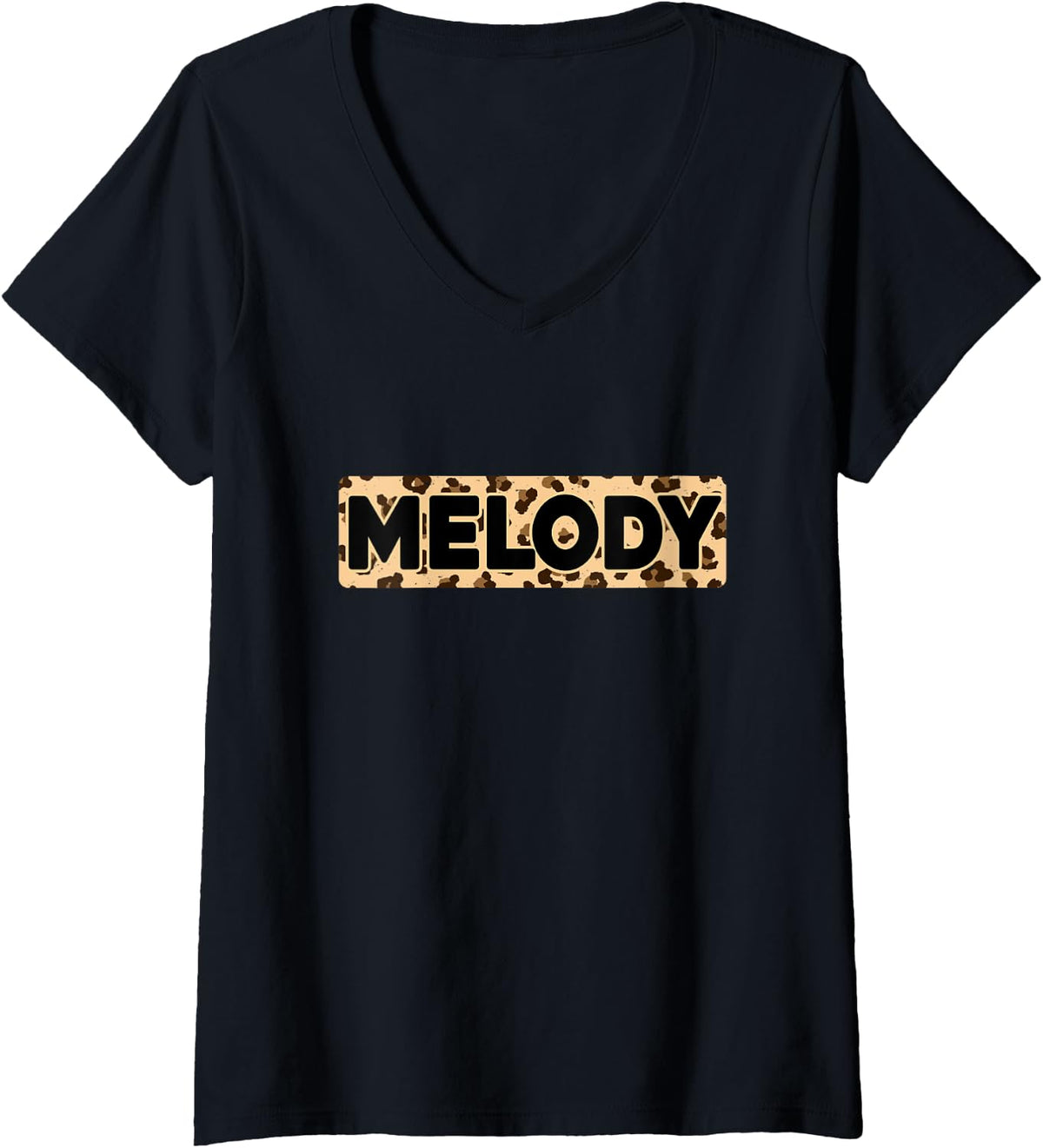 Funny Melody Leopard Print Personalized Name Melody V Neck Apparel Premium Print Fan Favorite