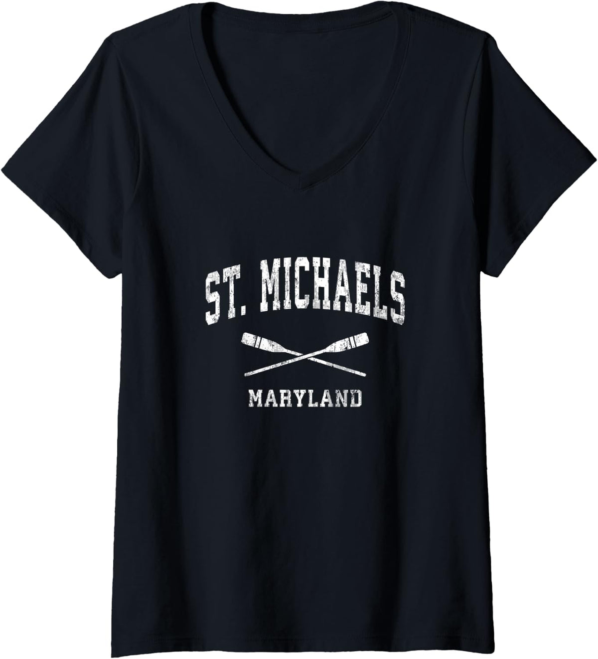 Womens St. Michaels Maryland Vintage Nautical Paddles Sports Oars V-Neck Apparel | Trending 2025