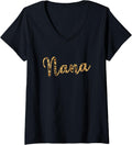 Womens Leopard Print Nana Cute Simple Cheetah Mother s Day Gift V Neck Apparel Viral TikTok Find Fan Favorite