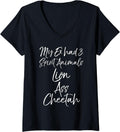 Womens Funny Divorce My Ex Had 3 Spirit Animals Lion Ass Cheetah V Neck Apparel Viral TikTok Find Best Seller Look