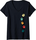 Womens Lion Paw Print Cheetah Footprint Tiger Print Paw Leopard V Neck Apparel Viral TikTok Find US Top Pick