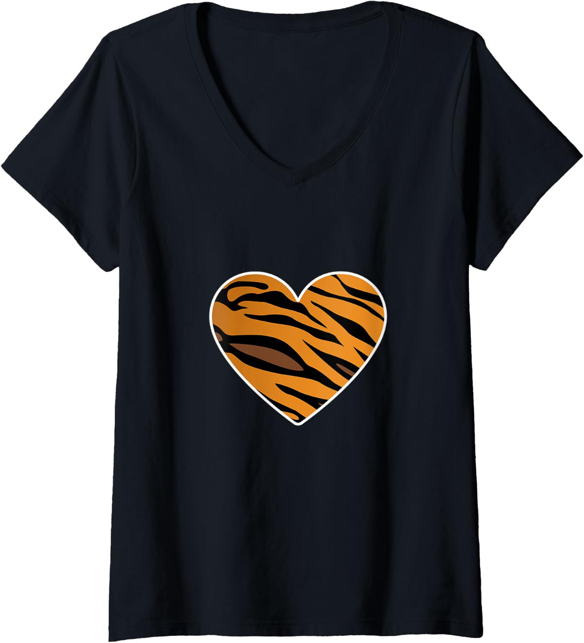 Womens Tiger heart animal print leopard queen V Neck Apparel Streetwear Style Best Seller Look