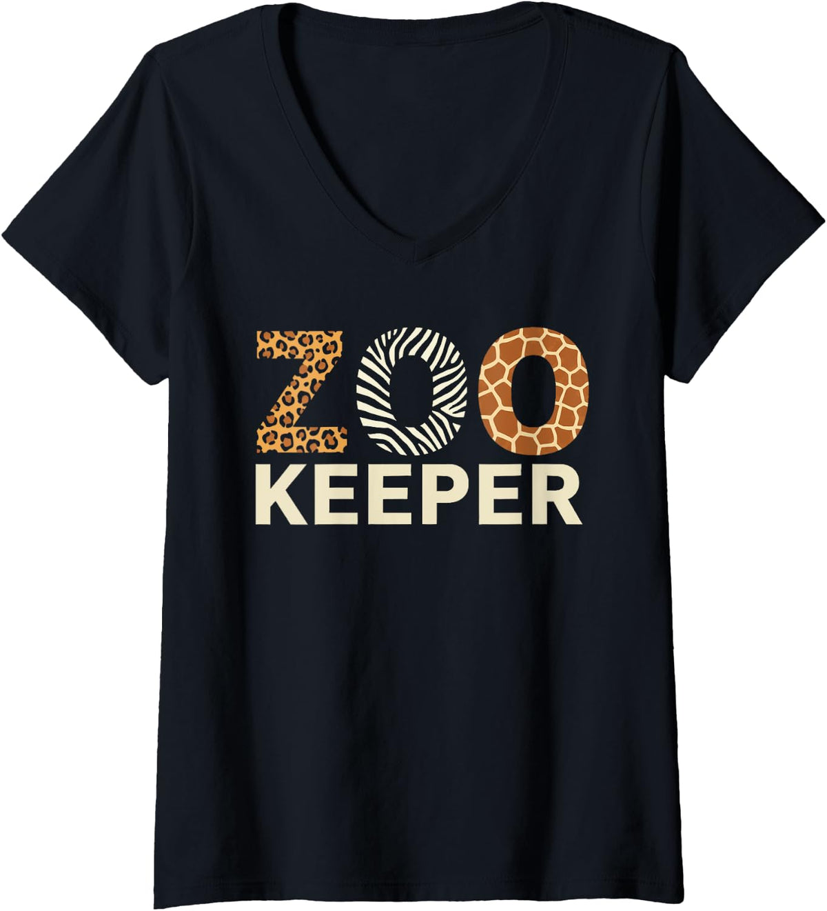 Womens Zookeeper Animal Print Shirt Zoo Keeper costume for BoysKids V Neck T Shirt Trending US Hot Right Now