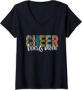 Womens Cheer BONUS MOM Leopard Cheetah Print Retro Trendy Cute V Neck Apparel Trending US Everyday Wear