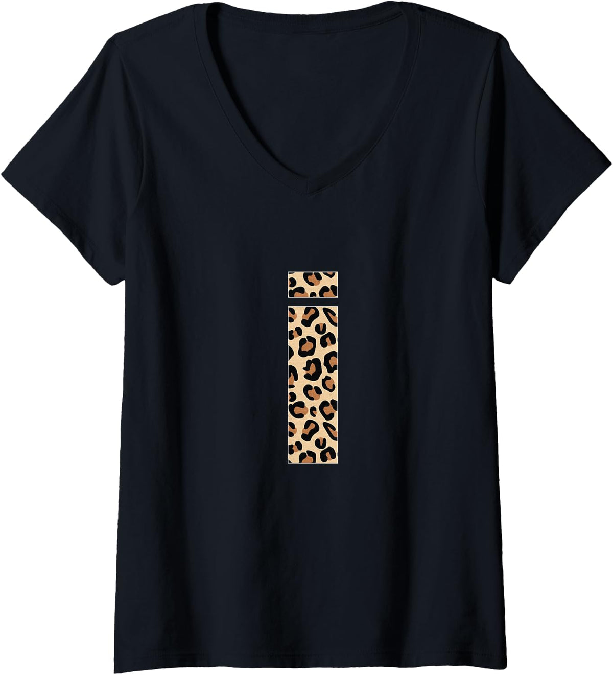 Womens Cheetah Print Letter i Initial Letter i Leopard V Neck Apparel High Search Demand US Top Pick