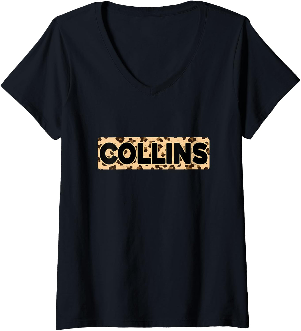 Funny Collins Leopard Print Personalized Name Collins V Neck Apparel Viral TikTok Find US Top Pick