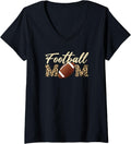 Womens Women s mom football cheetah skin motif print beige V Neck Apparel High Search Demand Everyday Wear
