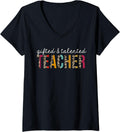 Womens Gifted Talented Teacher Leopard Teaching Appreciation V Neck Apparel High Search Demand Best Seller Look