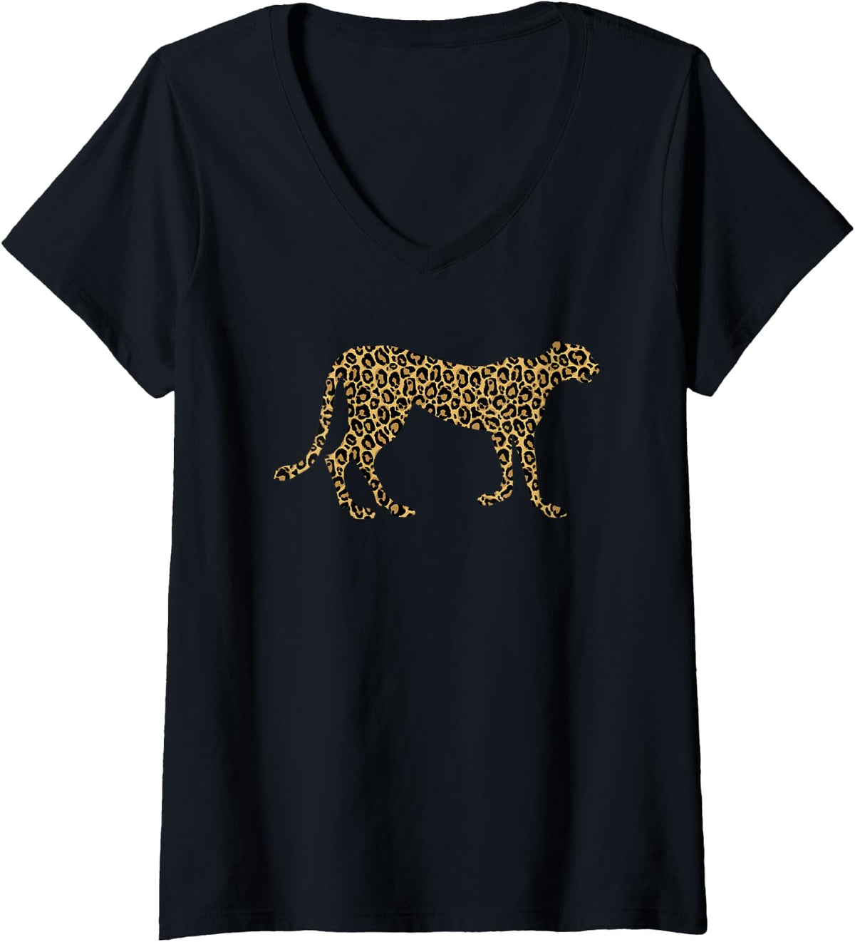 Womens Cheetah Leopard Print Cougar Canine Animal Lover Women Gift V Neck Apparel Viral TikTok Find Best Seller Look