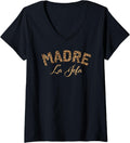 Womens Madre La Jefa Leopard Skin Pattern Cheetah Print Mom Gift V Neck Apparel High Search Demand Hot Right Now