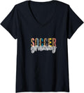Womens Soccer GRAMMY Leopard Cheetah Print Retro Trendy Cute V Neck Apparel Streetwear Style Everyday Wear