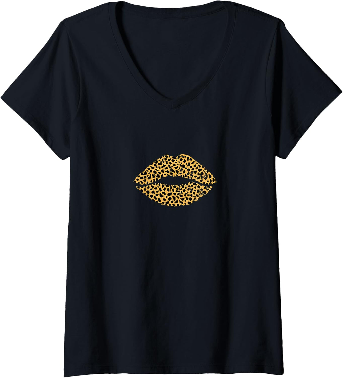 Womens Cheetah Print Design Sexy Lips Cool 80s Retro Pattern V Neck Apparel Viral TikTok Find Hot Right Now
