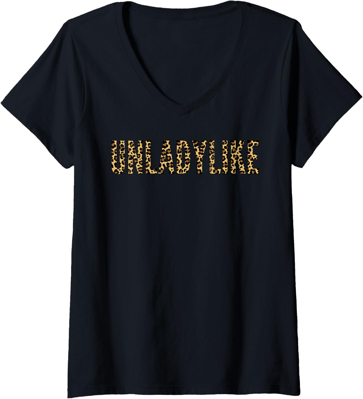 Womens Unladylike Feminist Cheetah Print V Neck Apparel Streetwear Style Best Seller Look