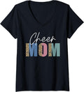 Womens Womens Cheer Mom Cheerleading Leopard Cheetah Print V Neck Apparel Streetwear Style Best Seller Look