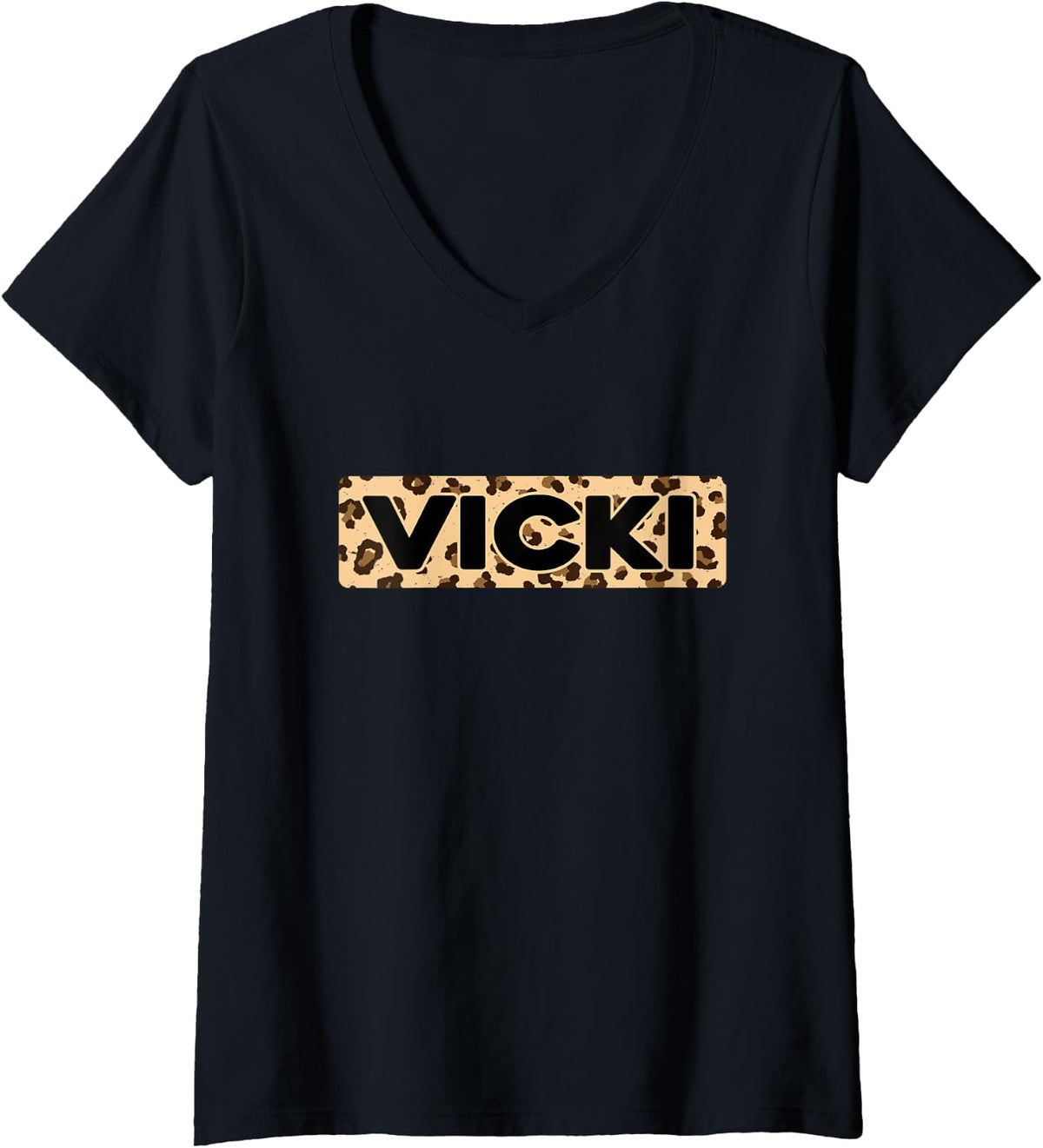 Funny Vicki Leopard Print Personalized Name Vicki V Neck Apparel High Search Demand Hot Right Now