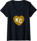Womens Kc Cheetah Animal Print Heart Kc Kansas City Cheetah Heart V Neck Apparel High Search Demand Everyday Wear