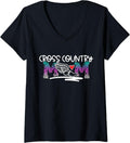 Cross Country Mom for Mothers Cheetah Print Design V Neck Apparel Streetwear Style Fan Favorite
