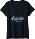 Womens 4th July Drinks Party Family Friends Patriotic Names Michael V-Neck Apparel | Viral Streetwear Style