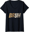Womens Leopard Cheetah Animal Print Tee Funny Bruh For Boys Girls V Neck T Shirt Streetwear Style Fan Favorite