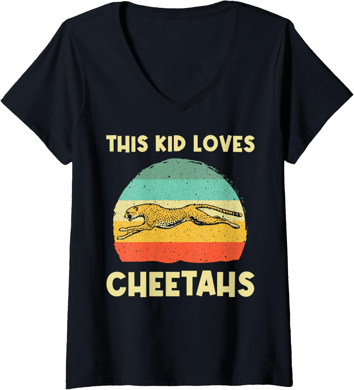 Womens Cool Cheetah For Kids Boys Cat Animal Print Leopard Safari V Neck Apparel Streetwear Style Best Seller Look