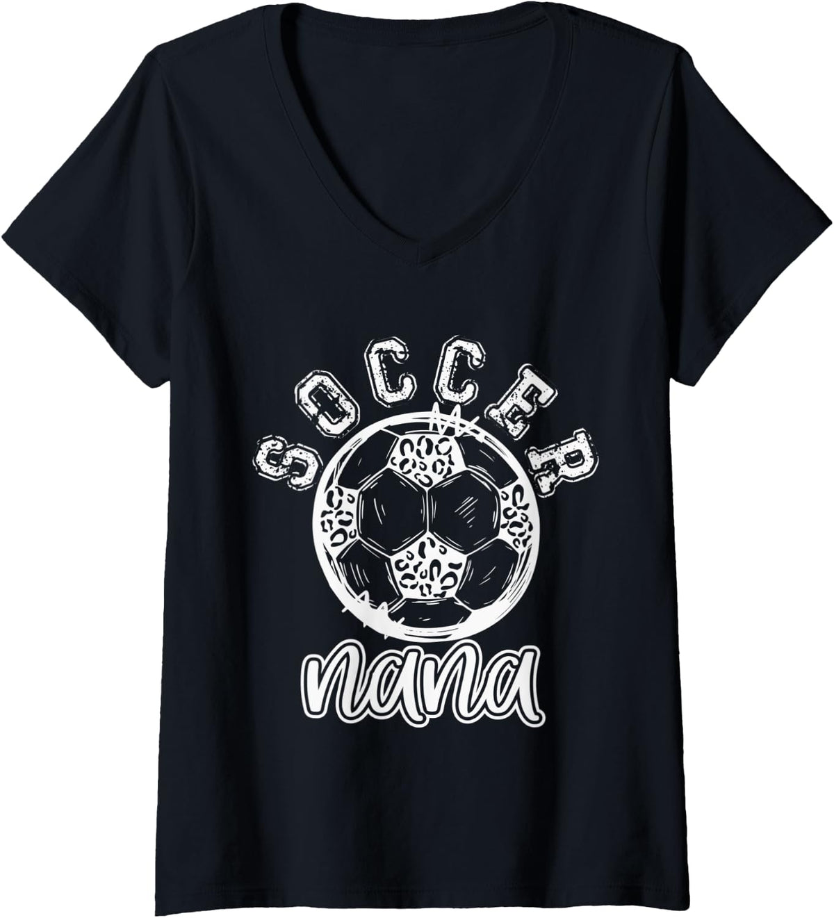 Womens Soccer NANALeopard Cheetah Print Retro Trendy Cute V Neck Apparel Premium Print Hot Right Now
