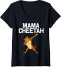 Womens Cool Cheetah For Women Mom African Safari Wildlife Animal V Neck Apparel Streetwear Style Hot Right Now